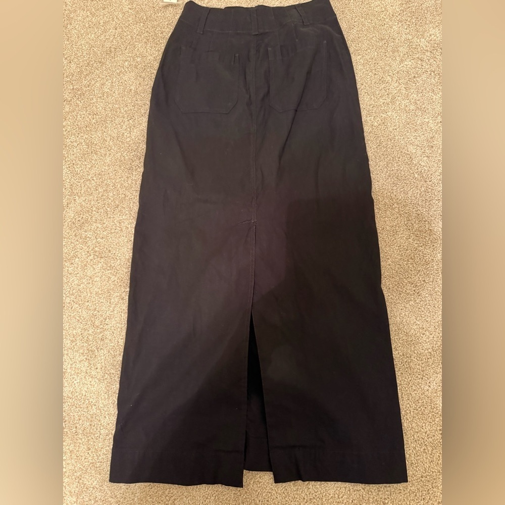 Maeve Anthropologie The Colette Black Linen Blend Maxi Skirt XS NWT - Picture 3 of 3